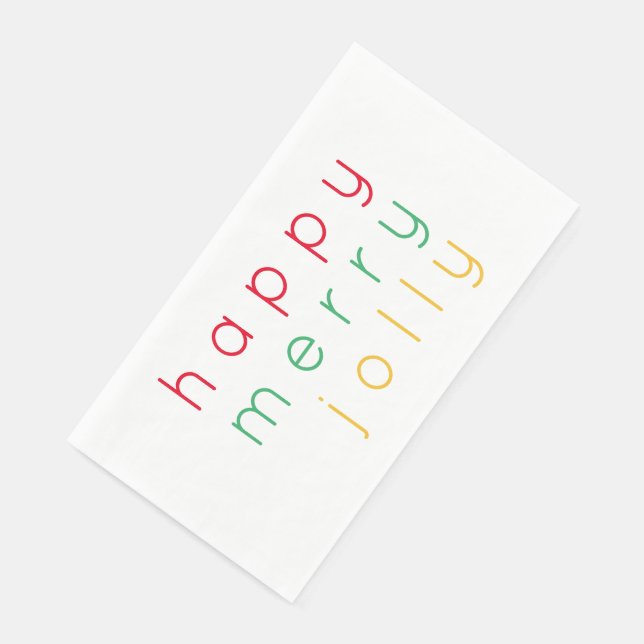 HAPPY MERRY JOLLY Guest Towel Paper Napkins (Corner)