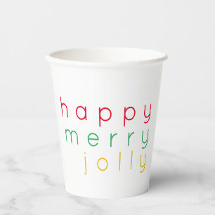 HAPPY MERRY JOLLY Paper Cups