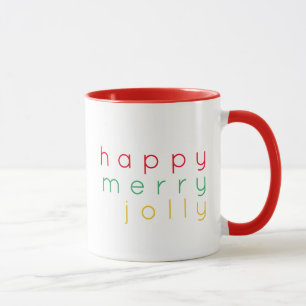 HAPPY MERRY JOLLY Red Combo Mug
