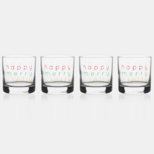 HAPPY MERRY JOLLY Rocks Glasses (4)