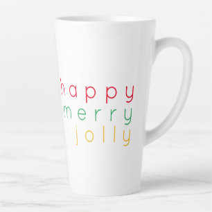 HAPPY MERRY JOLLY Tall Latte Mug