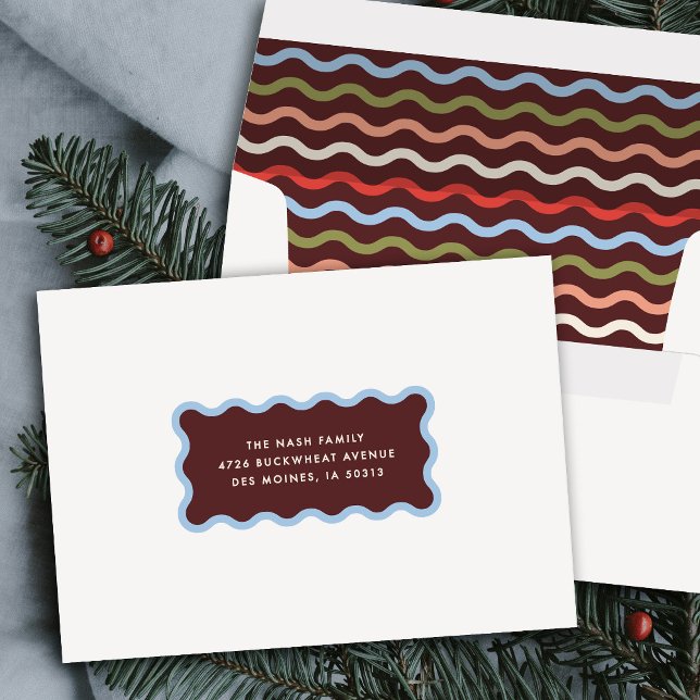 Happy Merry Wavy Self-Addressed Christmas Envelope (Creator Uploaded)