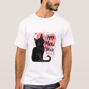 Happy Mew Year 2025 Funny Cat New Years T-Shirt