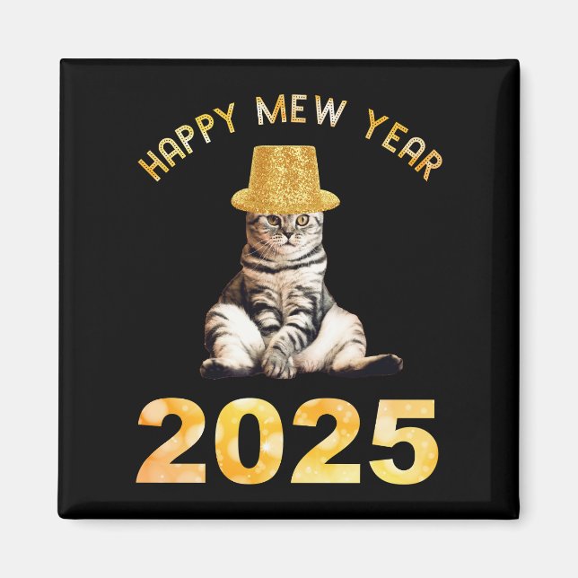 Happy Mew Year 2025 Magnet (Front)