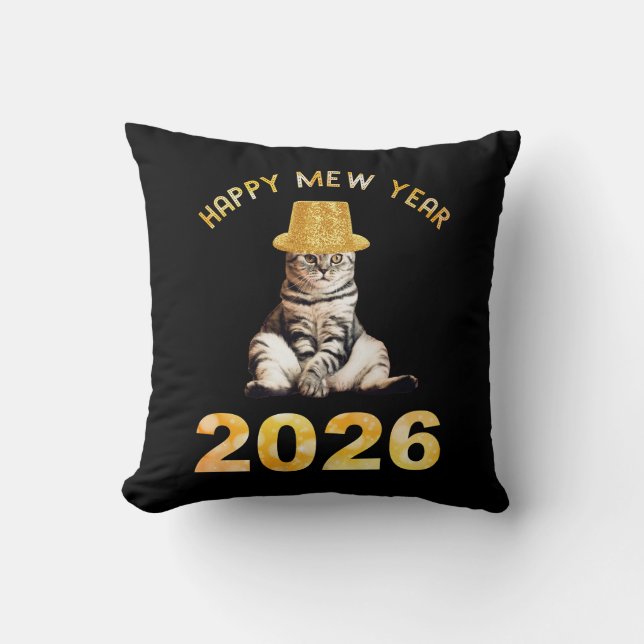 Happy Mew Year 2026 Cushion (Front)