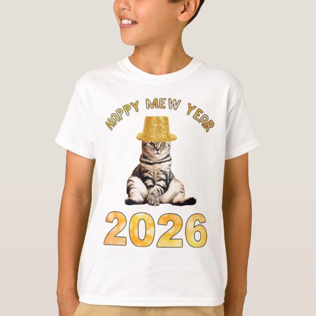 Happy Mew Year 2026 T-Shirt (Front)