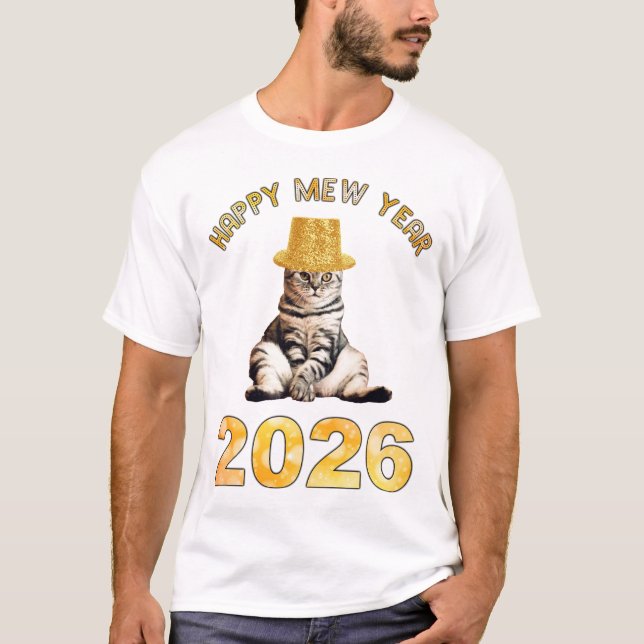 Happy Mew Year 2026 T-Shirt (Front)