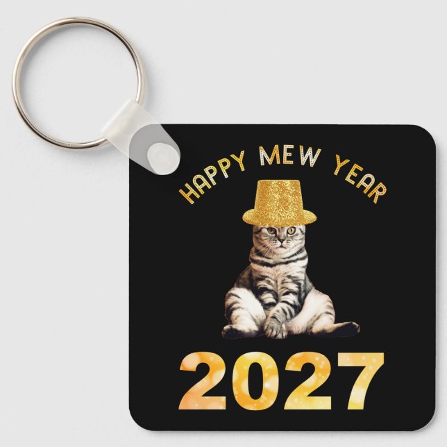 Happy Mew Year 2027 Key Ring (Front)