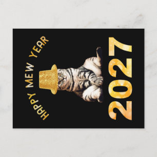 Happy Mew Year 2027 Postcard