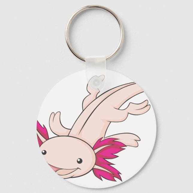 Happy Mexican Axolotl Key Ring (Front)