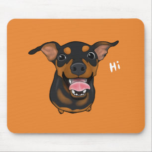 Happy Min Pin Miniature Pinscher Dog Mousepad