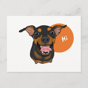 Happy Min Pin Miniature Pinscher Postcard