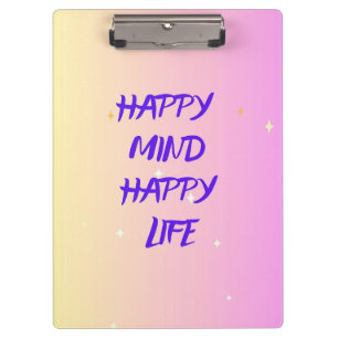 Happy Mind Clipboard – Motivational & Office Decor