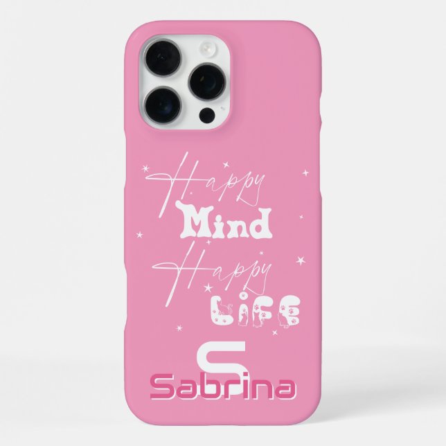 Happy Mind Happy Life Cute iPhone Case (Back)