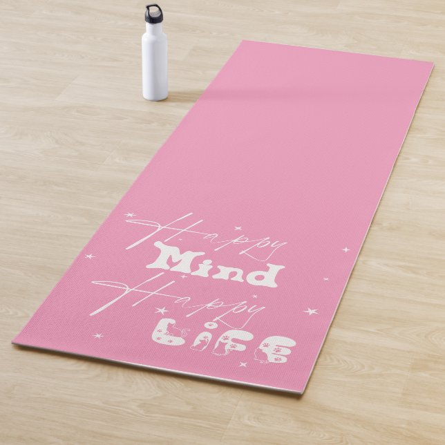 Happy Mind Happy Life Cute Yoga Mat (In Situ)