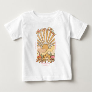 Happy Mind Happy Life Hippy Groovy Vibes Baby T-Shirt