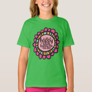 Happy Mind Happy Life Motivational Graphic design T-Shirt