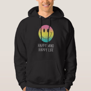 Happy Mind Happy Life Rainbow Smile Face Motivatio Hoodie