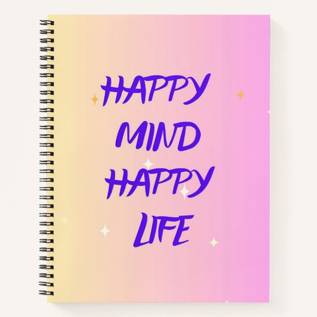 Happy Mind Spiral Notebook – Motivational (Front)