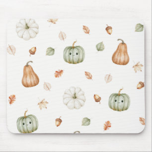 Happy Mint Pumpkins Acorns Leaves Mouse Mat