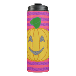 Happy Modern Big Orange Pumpkin Halloween Thermal Tumbler