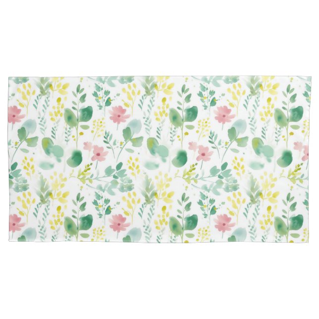 Happy Modern Posies  Pillowcase (Front)