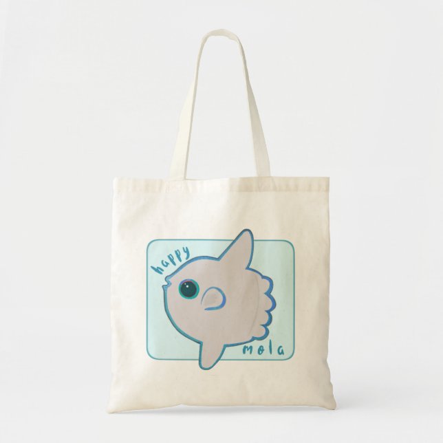 Happy Mola Ocean Sunfish Cute Tote (Front)