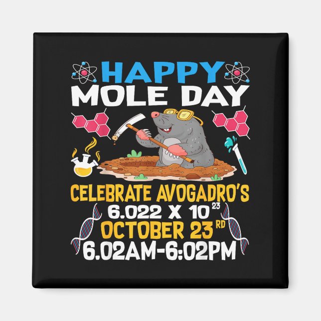 Happy Mole Day On 23rd October Chemistry Lover Wom Magnet (Front)