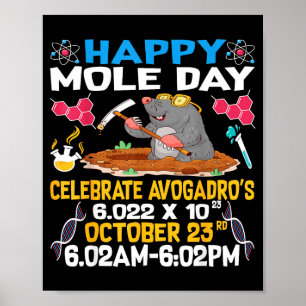 Happy Mole Day On 23rd October Chemistry Lover Wom Poster