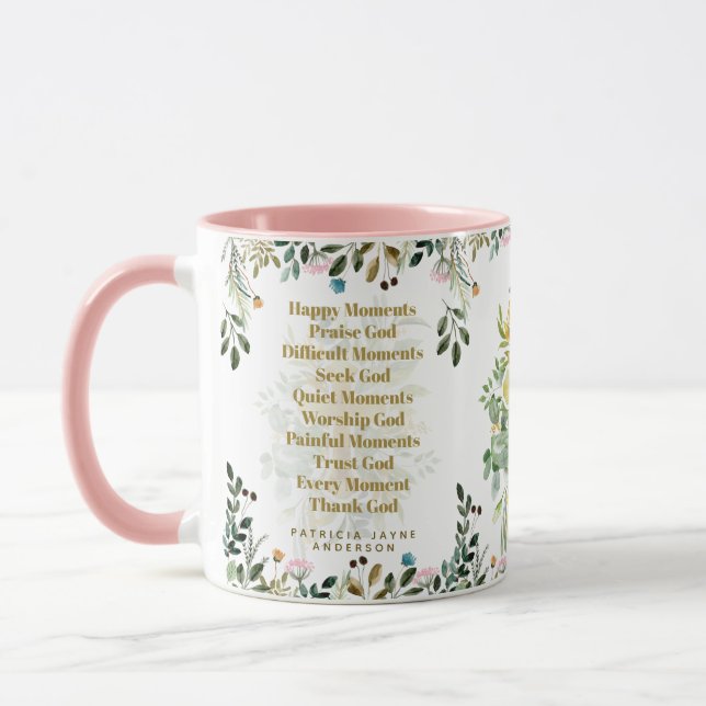 Happy moments Praise God Christian Quotes Bible    Mug (Left)
