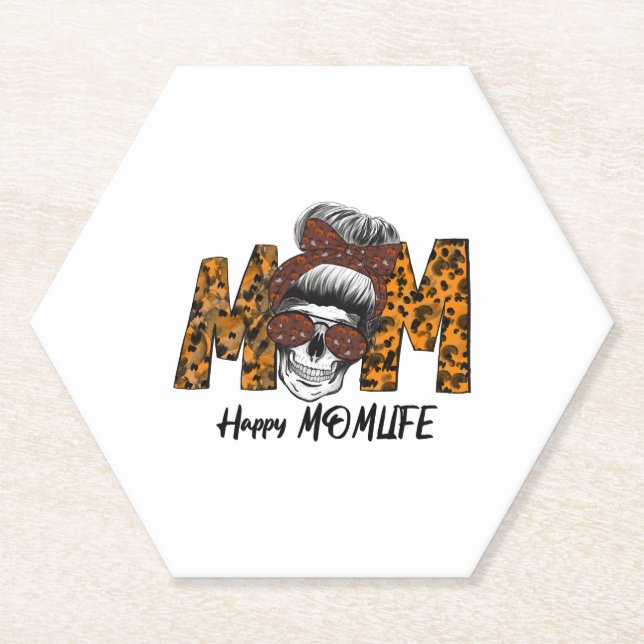 Happy Momlife halloween day 2021 Paper Coaster (Front)