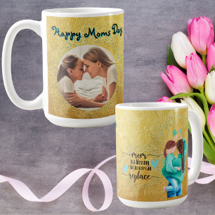 Happy Moms Day Glitter Photo Mug Mothers Day Gift