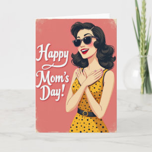 Happy Moms Day Retro Style Card