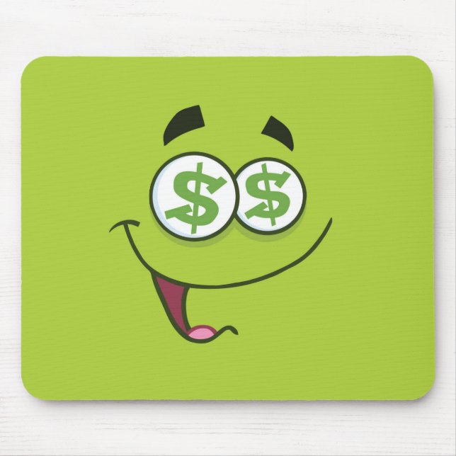 Happy Money Emoji Mouse Mat (Front)