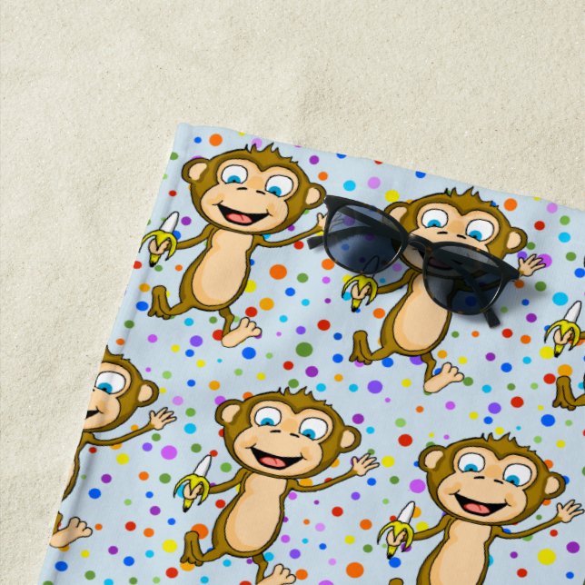 Happy Monkey Beach Towel (In Situ)