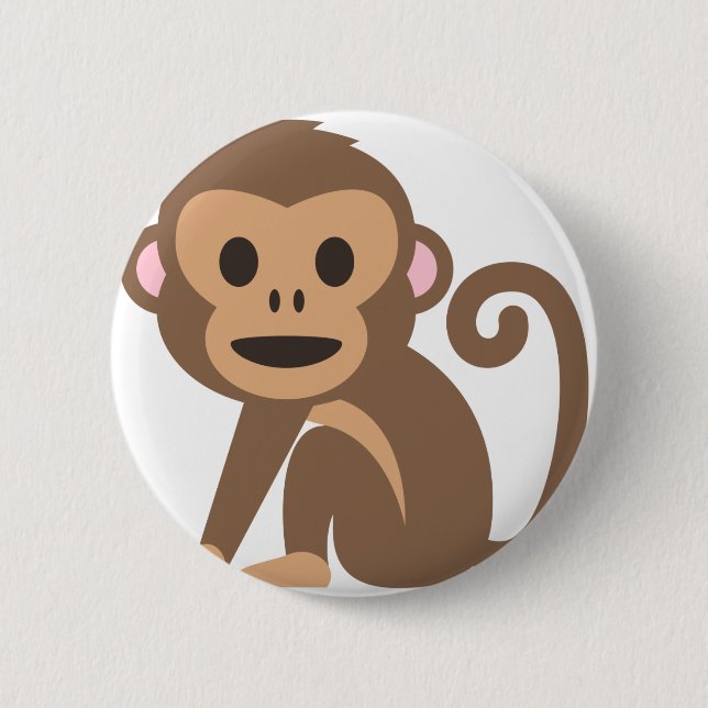 Happy Monkey Cartoon 6 Cm Round Badge (Front)