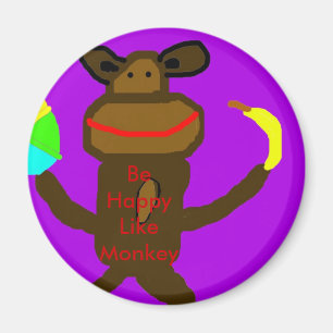 happy Monkey Magnet