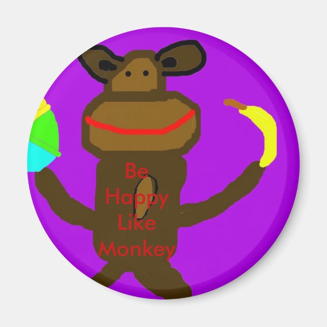 happy Monkey Magnet (Front)
