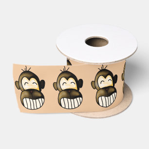 Happy monkey satin ribbon