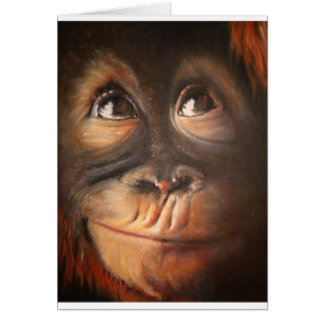 Happy Monkey Smiling Oil Painting Orangutan