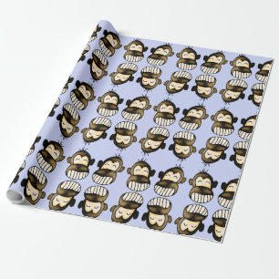 Happy monkey wrapping paper