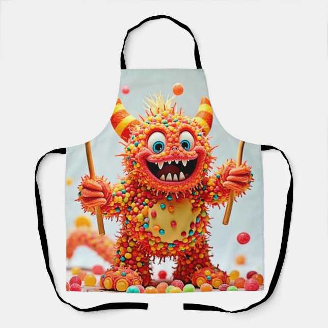 Happy Monster Candy Delight Design Apron (Front)