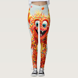 Happy Monster Candy Delight Design Leggings