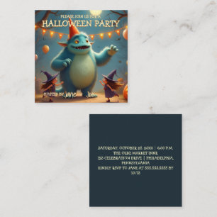 Happy Monster Halloween Party for Kids Card