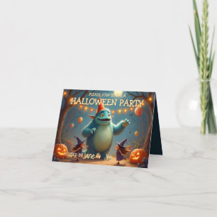 Happy Monster Halloween Party for Kids Card
