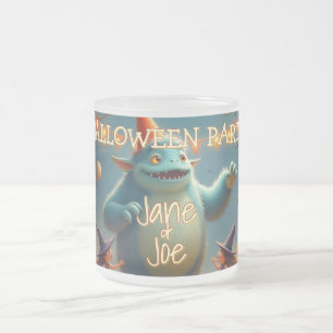 Happy Monster Halloween Party for Kids Frosted Glass Coffee Mug