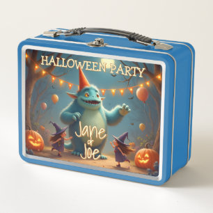 Happy Monster Halloween Party for Kids Metal Lunch Box