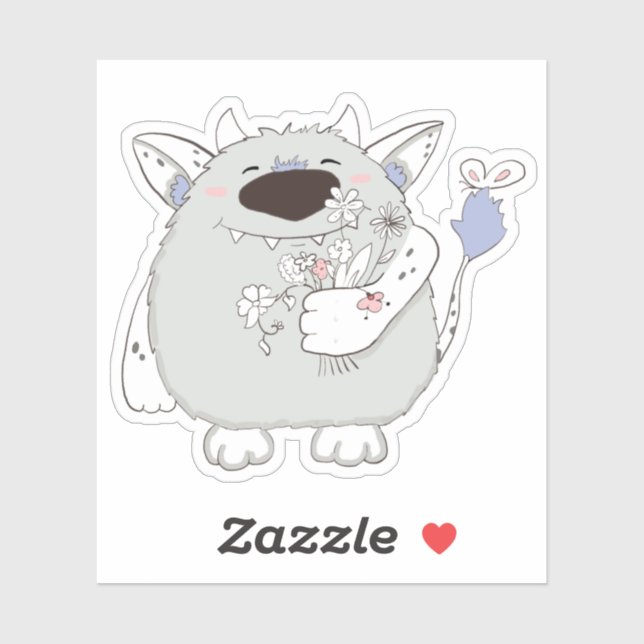 Happy Monster With Flowers (Sheet)