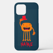 HAPPY MONSTER WITH HAT CUSTOM NAME IPHONE 12 CASE
