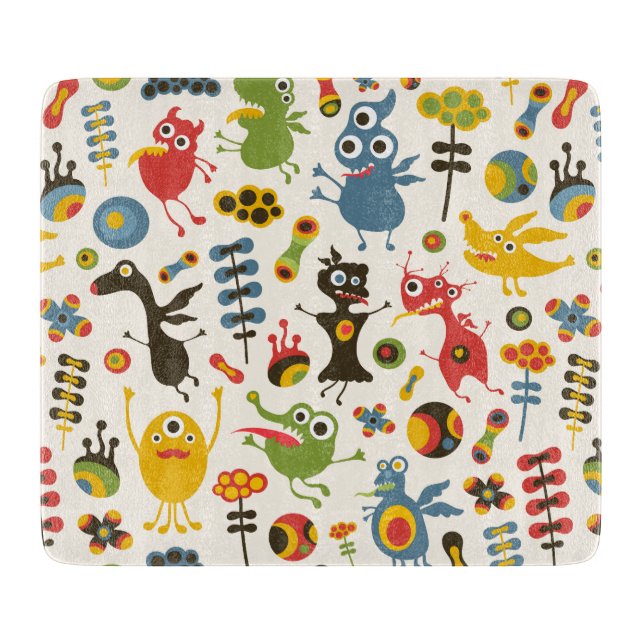 Happy Monsters Cutting Board (Front)